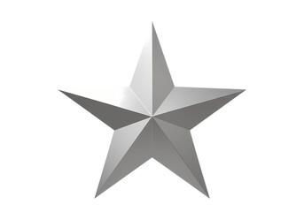 Obraz premium Silver FivePointed Star isolated on transparent baackground