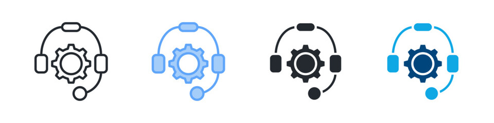 Help Icon Set Multiple Style. Design In Outline, Blue, Glyph, Dualtone
