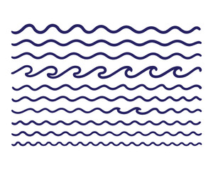 Sea wave icon set
