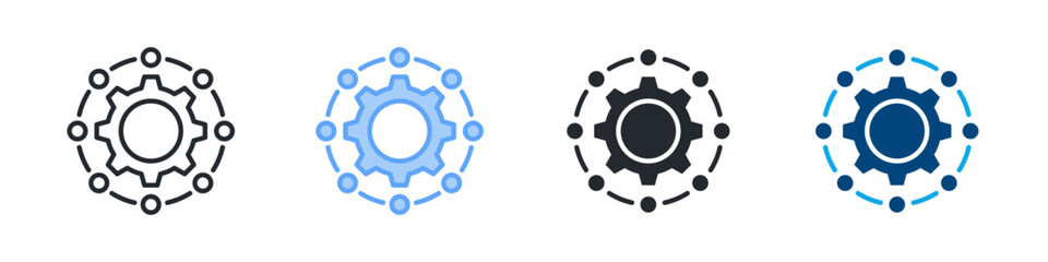 System Icon Set Multiple Style. Design In Outline, Blue, Glyph, Dualtone