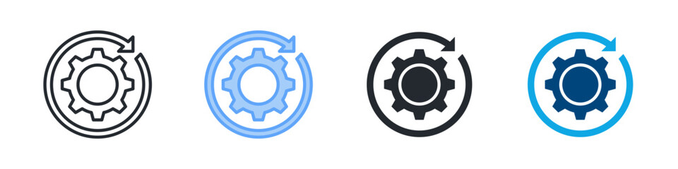 Update Icon Set Multiple Style. Design In Outline, Blue, Glyph, Dualtone