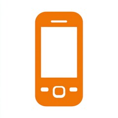 Simple Orange Mobile Phone Icon