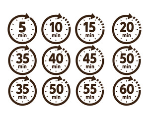 timer icon set