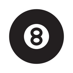 Billiards 8-ball pool flat vector icon for sports apps and websites