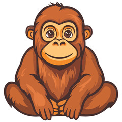 Obraz premium orangutan, animal, vector, transparent background, creature, pongo, zoo, jungle, nature, cute, wildlife, isolated, mammal