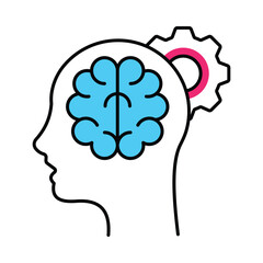 Brain Processing Vector Filled outline illustration style icon. EPS 10 file