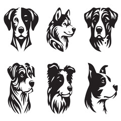 set of dogs vector