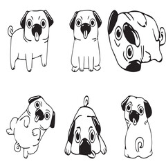 set of funny dogs