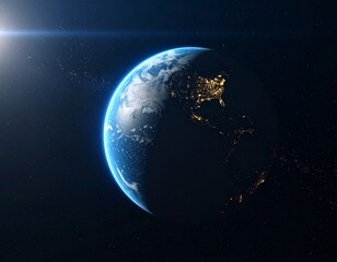 Obraz premium Flat Earth floating in digital space, vintage conspiracy concept