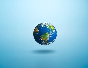 Fototapeta premium Small lonely Earth floating in void, minimalist emotional concept