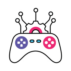 Ai Gaming Vector Filled outline illustration style icon. EPS 10 file