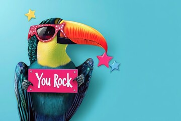 Fototapeta premium toucan with star glasses and 