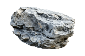 natural grey rock formation isolated on transparent background