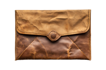 old brown envelope isolated on transparent background