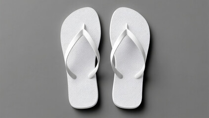 White blank flip-flop shoes on isolated background
