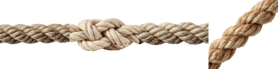 Twisted rope knot with natural texture