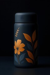 Obraz premium Modern Insulated Bottle with Floral Design
