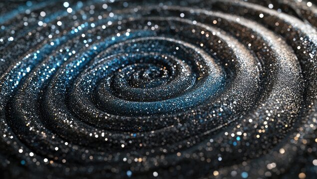 Spiral galaxy of glittering, dark matter