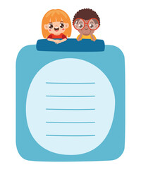 Kids With Blank Note Paper