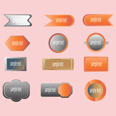 A modern set of vector badges, labels, and ribbons featuring fluid gradients and minimalist designs for promotions.