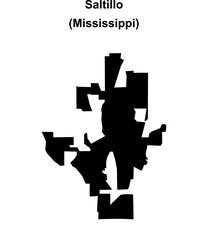 Saltillo (Mississippi) blank outline map