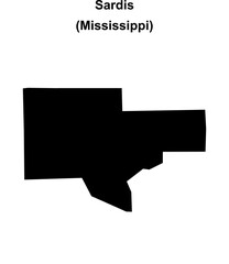 Sardis (Mississippi) blank outline map