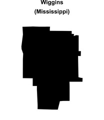Wiggins (Mississippi) blank outline map