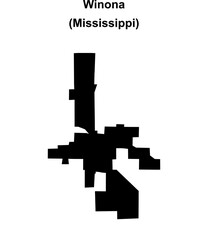 Winona (Mississippi) blank outline map