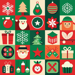 Cheerful Christmas Dog Illustration with Festive Elements and Holiday Theme Design