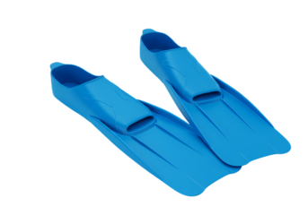 A Pair of Vibrant Blue Swim Fins Ready for Aquatic Exploration isolated on transparent baackground