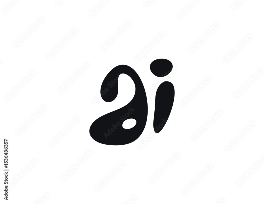 Poster ai logo monogram design for tech, chatbot, virtual assistant, neural network, saas, smart digital to