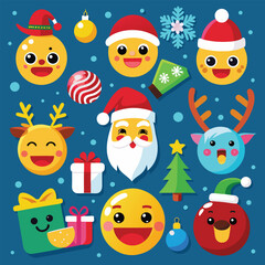 Cheerful Christmas Dog Illustration with Holiday Theme Elements and Festive Colors