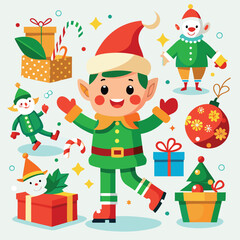 Cheerful Christmas Collection Twenty Holiday Themed Graphic Elements for Festive Designs