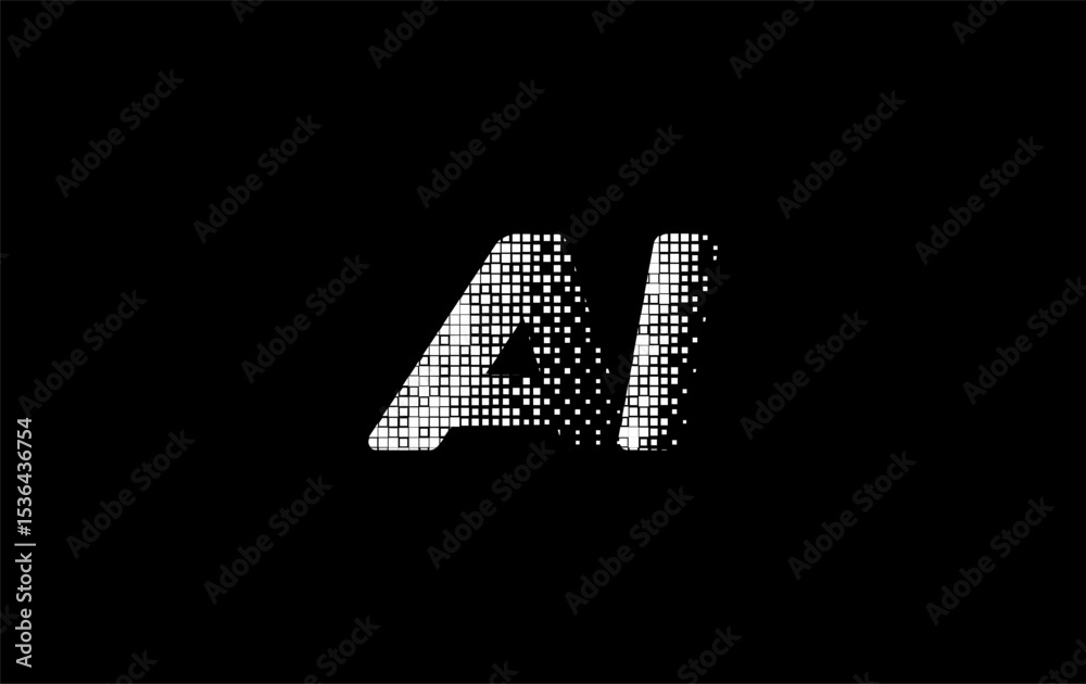 Leinwandbilder fast speed ai logo monogram design for tech, chatbot, virtual assistant, neural network, saas, smart