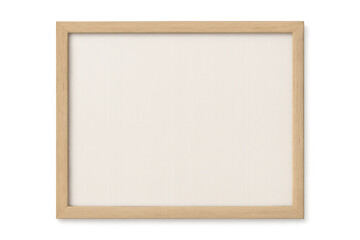 Obraz premium Rustic light brown wooden frame with clean white interior, floating against transparent backdrop, providing simple design layout