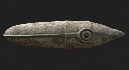 a stone object with a fish shaped eye