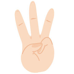 hand with three finger sign