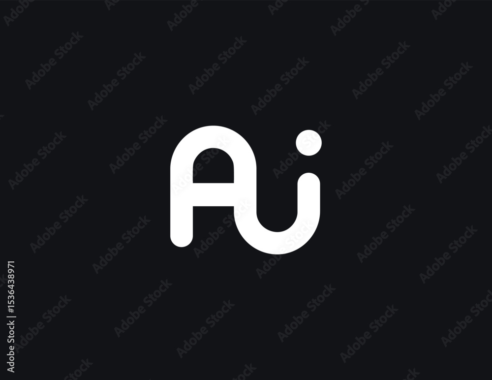 Poster ai logo monogram design for tech, chatbot, virtual assistant, neural network, saas, smart digital to