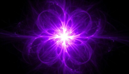 Obraz premium Abstract purple energy burst on black.