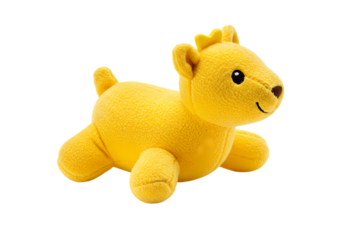Plush Yellow Camel Toy isolated on transparent baackground