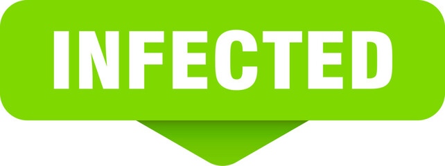 infected sticker. infected sign on transparent background