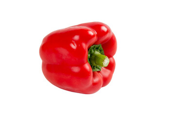 Sweet red bell pepper isolated on white background. clipping path.