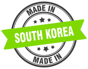 Made in South Korea round sign. Made in South Korea stamp.