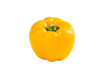 Isolated pepper. One yellow bell pepper isolated on white background