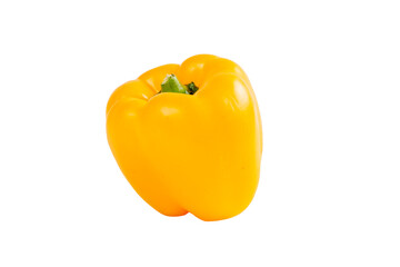 Isolated pepper. One yellow bell pepper isolated on white background