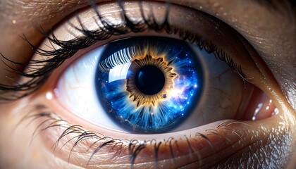 Fototapeta premium Close-up eye, cosmic detail