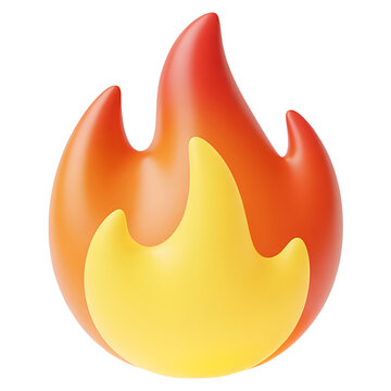3d render of a cartoon fire flame icon