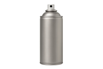 Silver spray paint can isolated on transparent background, ideal for projects related to graffiti, street art, or diy projects