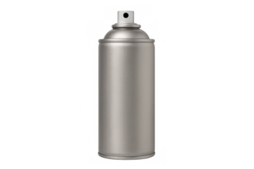 Silver spray paint can isolated on transparent background, ideal for projects related to graffiti, street art, or diy projects