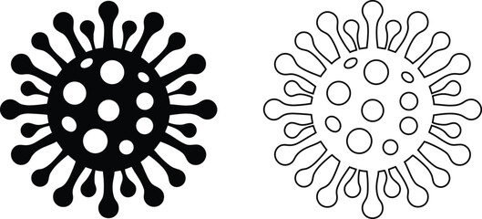 Coronavirus Bacteria Cell Icon, 2019-nCoV, Covid-2019, Covid-19 Novel Coronavirus Bacteria. No Infection and Stop Coronavirus Concepts.
